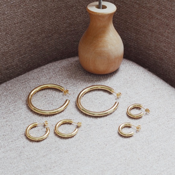 The Ultimate Gold Plated Classic Hoops Earrings - Picture 5 of 12
